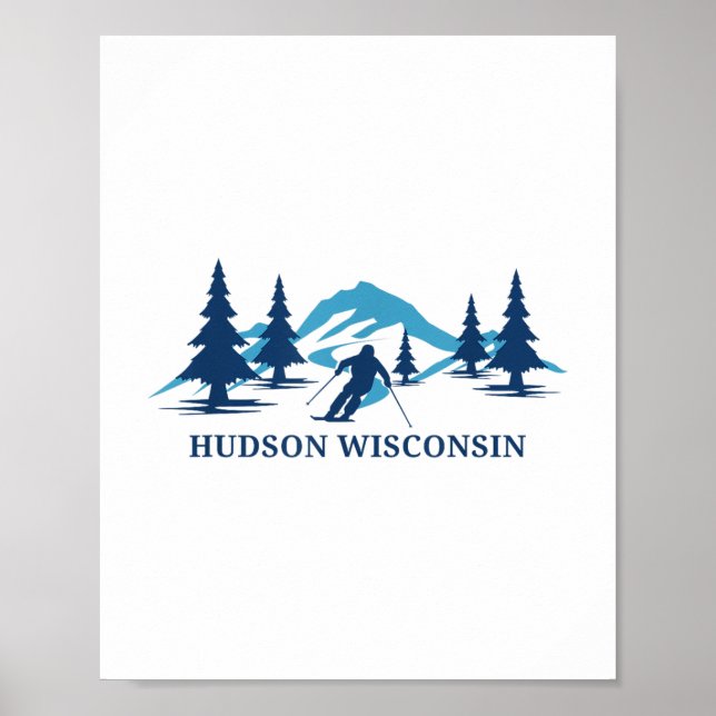 Hudson Wisconsin Ski Resort Skiing Skier _1 Poster (Framsidan)