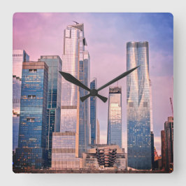 Hudson Yard Manhattan New York Cityscape Fyrkantig Klocka
