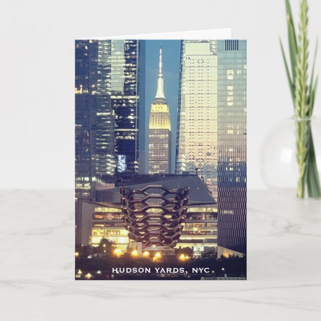 Hudson Yards (fartyg) Empire state Byggnad, NYC Kort (Framsida)
