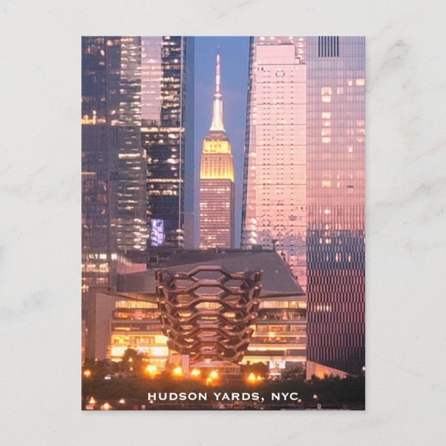 Hudson Yards (fartyg) Empire state Byggnad, NYC Vykort (Framsida)