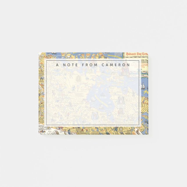 Hudsons Bay Company - Karta i Kanada Post-it Block (Framsida)