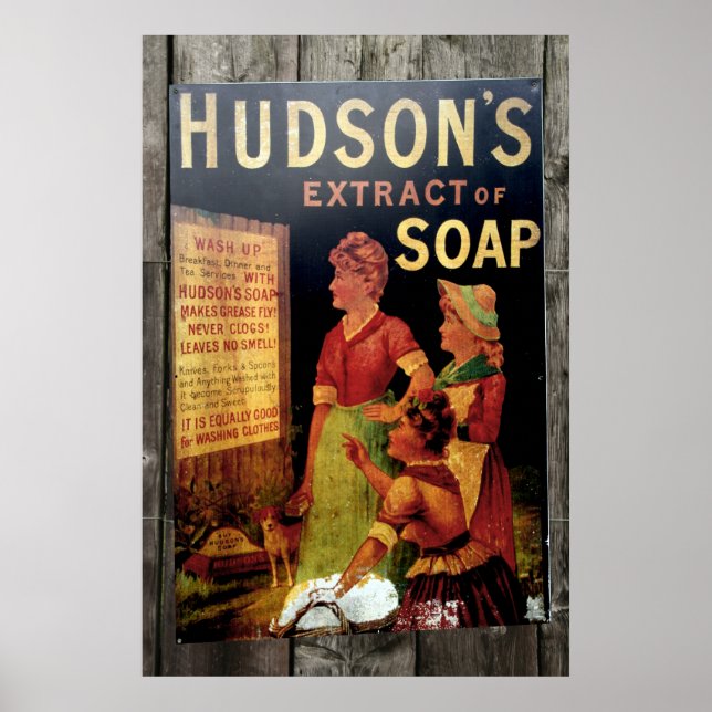 Hudsons Soap Vintage affisch Skriv ut (Framsidan)