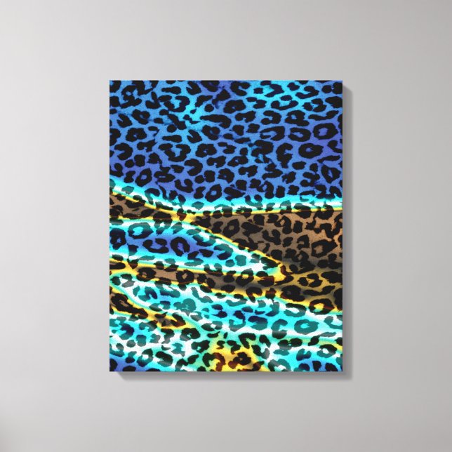 Hudutskrift på djur av leopard - fin artikel 3 canvastryck (Framsida)