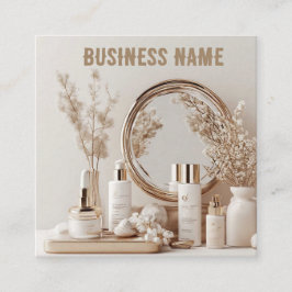 Hudvårdsprodukter Med Blommotiv Fyrkantigt Visitkort