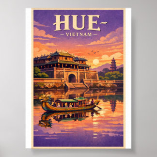 Hue stad Vietnam Retro Resemotiv Affisch