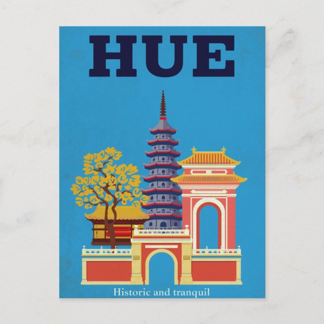 Hue Vietnam Historisk Pagod Vykort (Framsida)