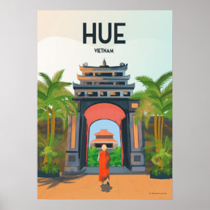 Hue vietnam vintage resor poster