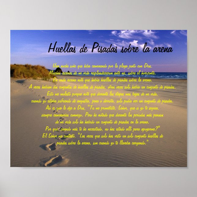 Huellas de Pisadas sobre la arena Poster (Framsidan)