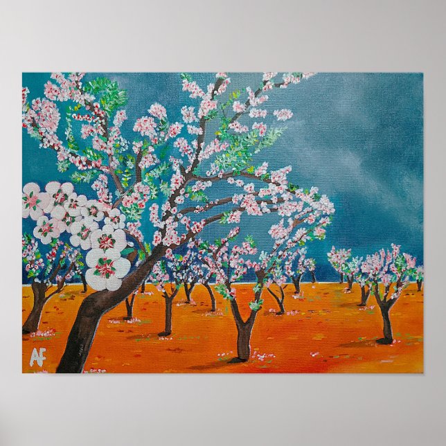 Huerto de Almendros Målning av Alfred Fox Poster (Framsidan)