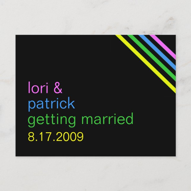 Hues Custom Save The Date Inbjudan (Framsida)
