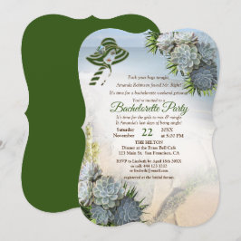 Hues Sea Grönt & Succulent Bachelorette Party Inbjudningar