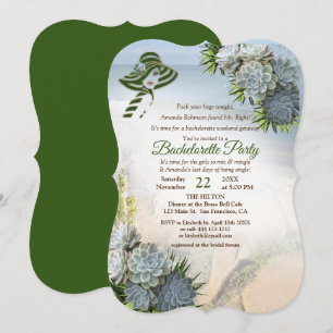 Hues Sea Grönt & Succulent Bachelorette Party Inbjudningar