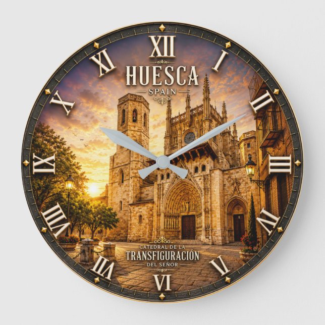 Huesca Spain Catedral de la Transfiguración Stor Klocka (Framsida)