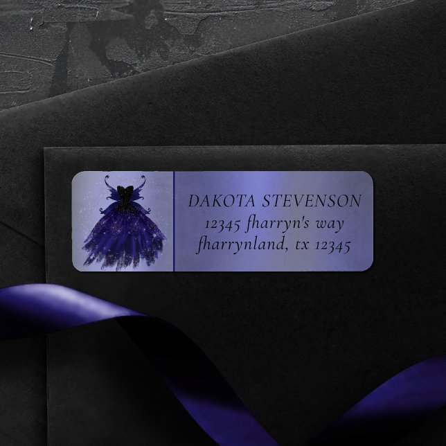 Huevos góticos Indigo Gown | Dirección real púrpur Returadress Etikett (Skapare uppladdad)