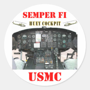 HUEY-COCKPIT RUNT KLISTERMÄRKE