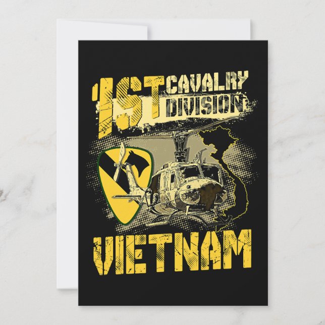 Huey Helicopter 1st Cavalry Division Vietnam V Inbjudningar (Framsida)