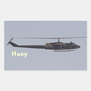 Huey helikopterklistermärke rektangulärt klistermärke