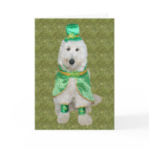 Huey McGoldendoodle St Patrick dagkort