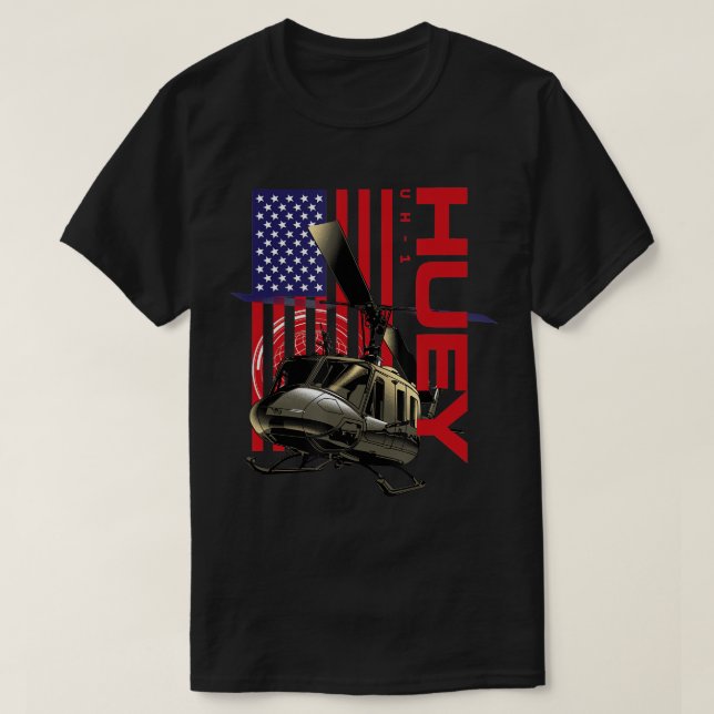 Huey Military Helicopter Airplan T-Shirt (Design framsida)