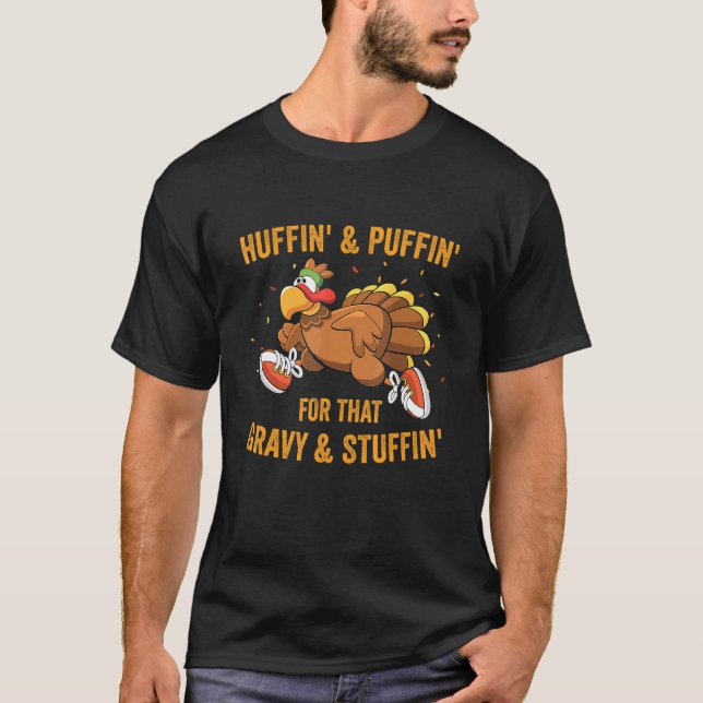 Huffin's & Puffin's för den där maratonn och stuff T Shirt (Framsida)
