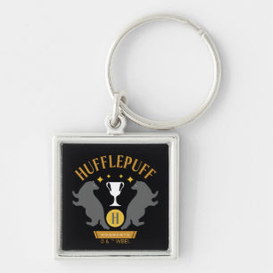 HUFFLEPUFF™ Badger and Kopp House-Pride Graphic Fyrkantig Silverfärgad Nyckelring