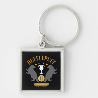 HUFFLEPUFF™ Badger and Kopp House-Pride Graphic Fyrkantig Silverfärgad Nyckelring