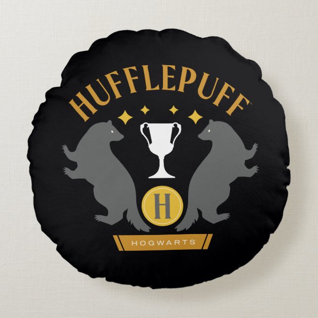 HUFFLEPUFF™ Badger and Kopp House-Pride Graphic Rund Kudde (Framsidan)