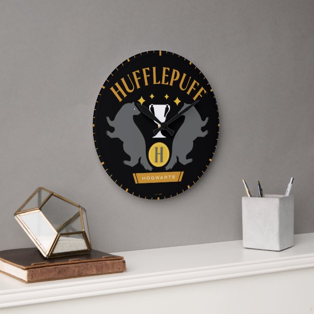 HUFFLEPUFF™ Badger and Kopp House-Pride Graphic Stor Klocka (Kontor)