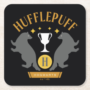 HUFFLEPUFF™ Badger and Kopp House-Pride Graphic Underlägg Papper Kvadrat