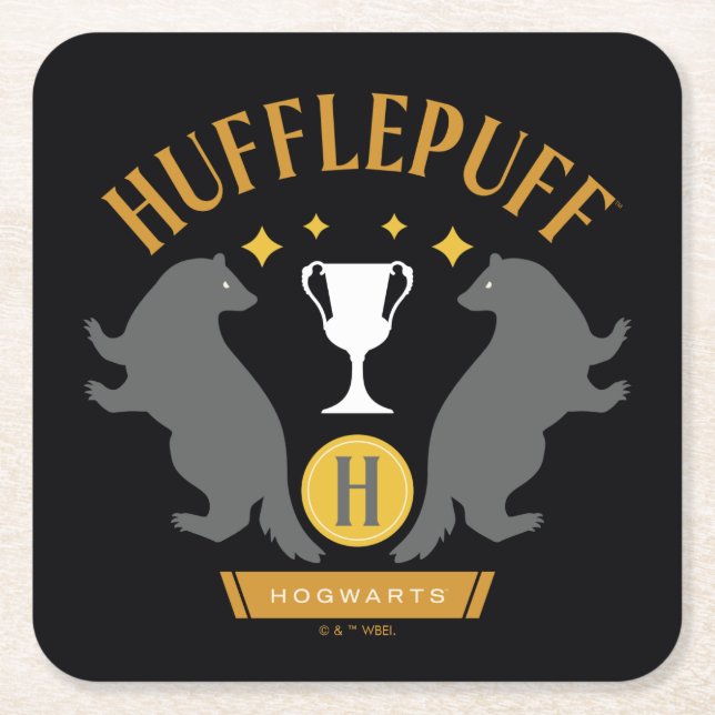 HUFFLEPUFF™ Badger and Kopp House-Pride Graphic Underlägg Papper Kvadrat (Framsidan)