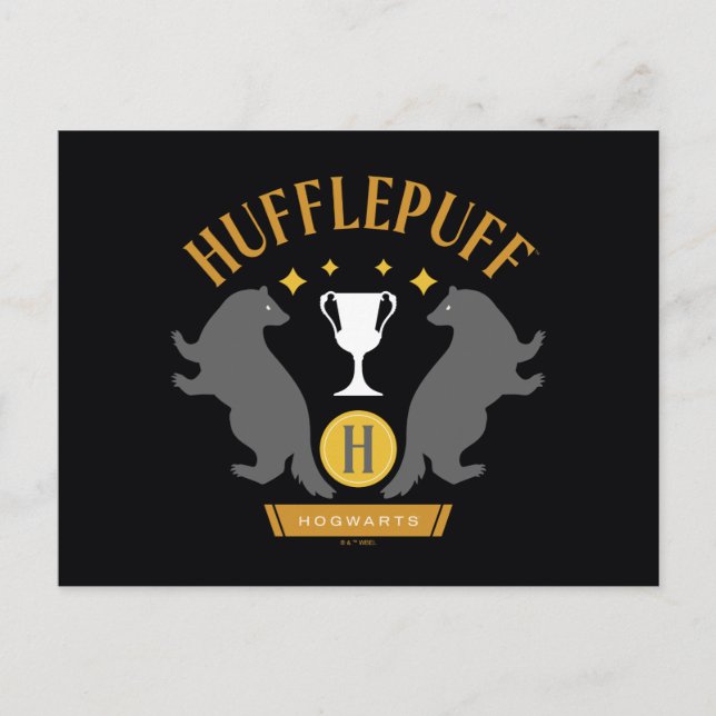 HUFFLEPUFF™ Badger and Kopp House-Pride Graphic Vykort (Framsida)