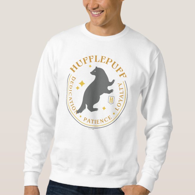 HUFFLEPUFF™ Badger House Pride Badge Lång Ärmad Tröja (Framsida)
