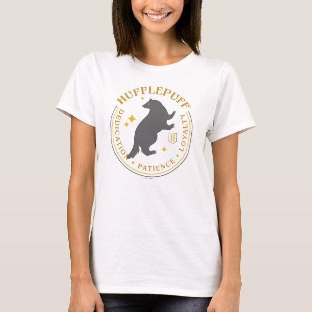 HUFFLEPUFF™ Badger House Pride Badge T Shirt (Framsida)