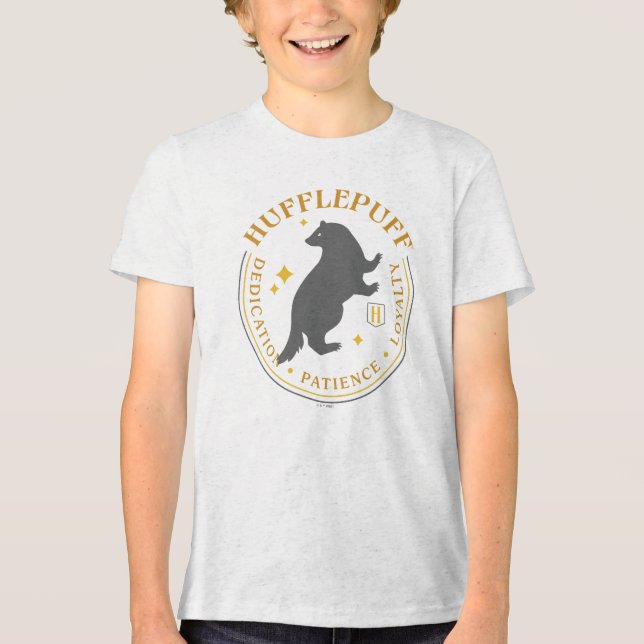 HUFFLEPUFF™ Badger House Pride Badge T Shirt (Framsida)