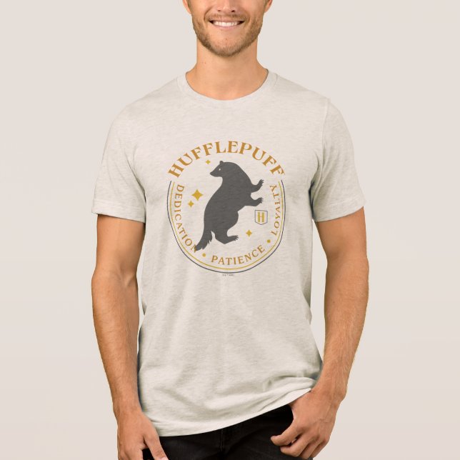 HUFFLEPUFF™ Badger House Pride Badge T Shirt (Framsida)