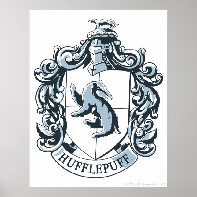 Hufflepuff Crest Blue Poster (Framsidan)