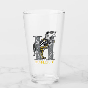 HUFFLEPUFF™ Crosshatched Emblem Glaskopp