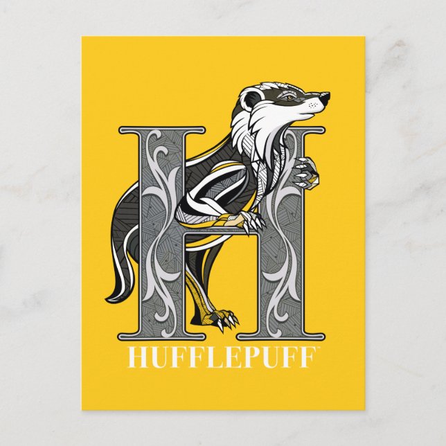 HUFFLEPUFF™ Crosshatched Emblem Inbjudan Vykort (Framsida)