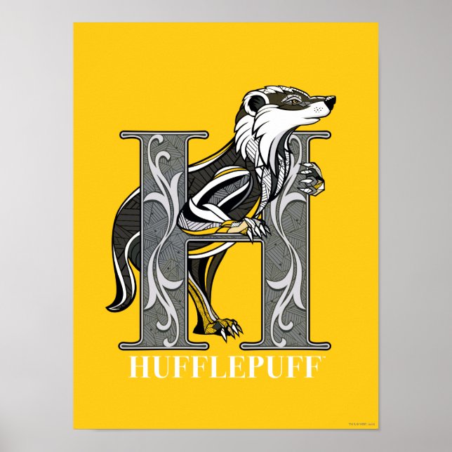 HUFFLEPUFF™ Crosshatched Emblem Poster (Framsidan)