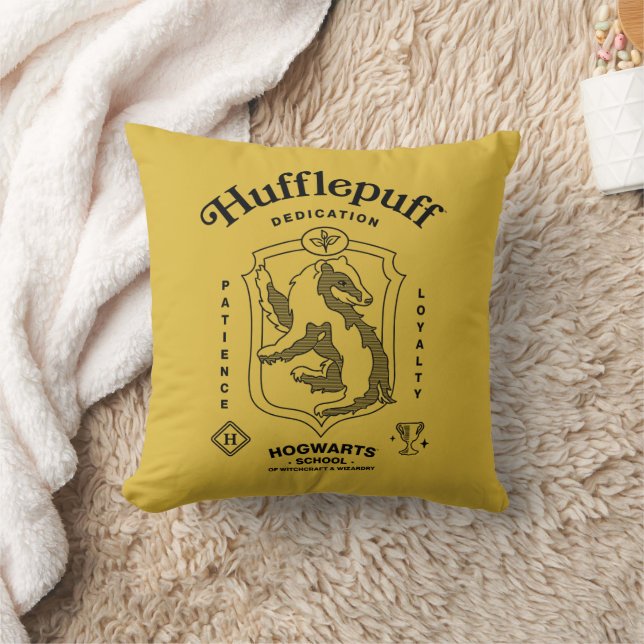 HUFFLEPUFF™ Dedication Patience Loyalty Crest Kudde (Filt)