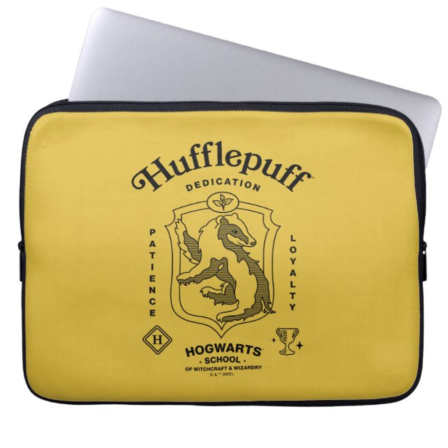 HUFFLEPUFF™ Dedication Patience Loyalty Crest Laptop Fodral (Framsidan)