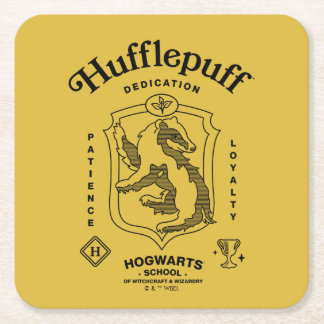 HUFFLEPUFF™ Hängivenhet Tålamod Loajalitet Vapenmä Underlägg Papper Kvadrat