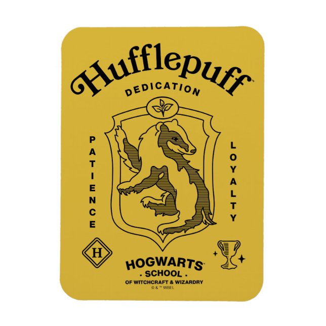 HUFFLEPUFF™ Hängivenhet Tålamod Lojalitet Vapenmär Magnet (Vertikal)