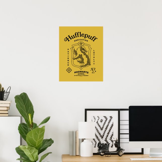 HUFFLEPUFF™ Hängivenhet Tålamod Lojalitet Vapenmär Poster (Hemmakontoret)