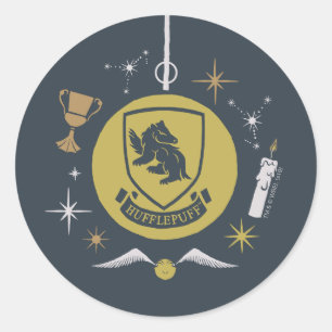 HUFFLEPUFF™ Julpynt Grafik Runt Klistermärke
