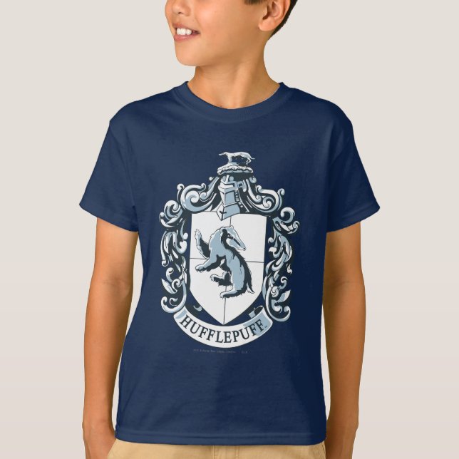 Hufflepuff-vapen Blå Tee (Framsida)