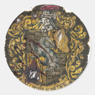 Hufflepuff-Vapensköld - förstörd Runt Klistermärke