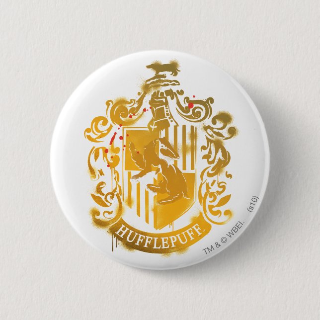 Hufflepuff-Vapensköld - platterad Knapp (Framsida)