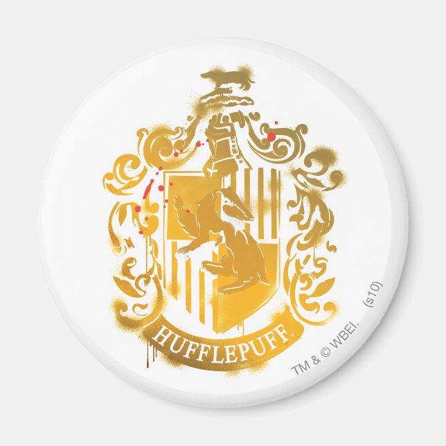 Hufflepuff-Vapensköld - platterad Magnet (Framsidan)