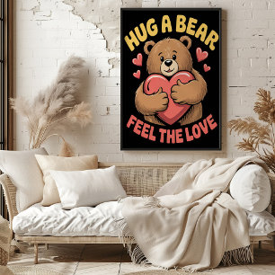 Hug a Bear Feel Kärlek Poster